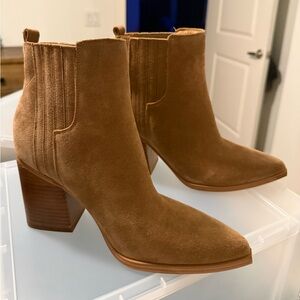 Marc Fisher Tan Suede Ankle Booties